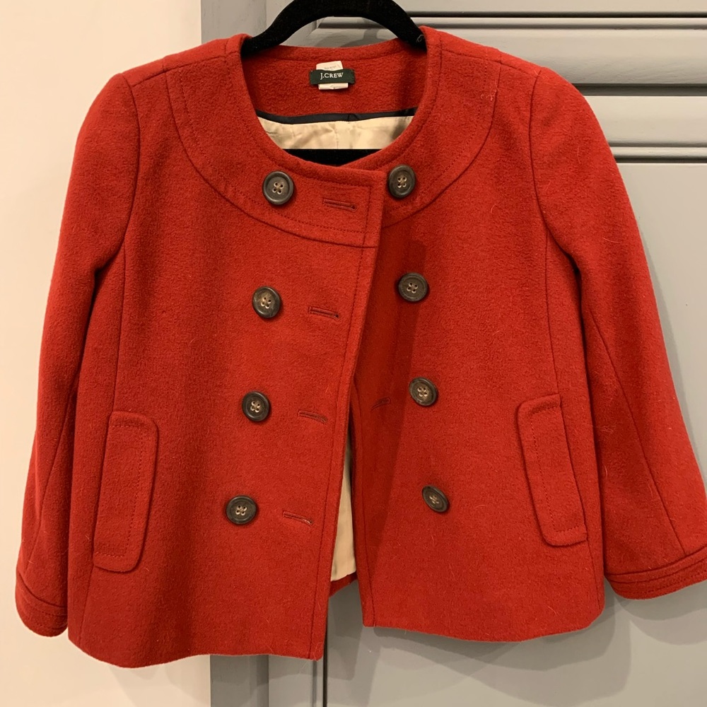 J.Crew cropped sleeve peacoat/blazer - Size 0